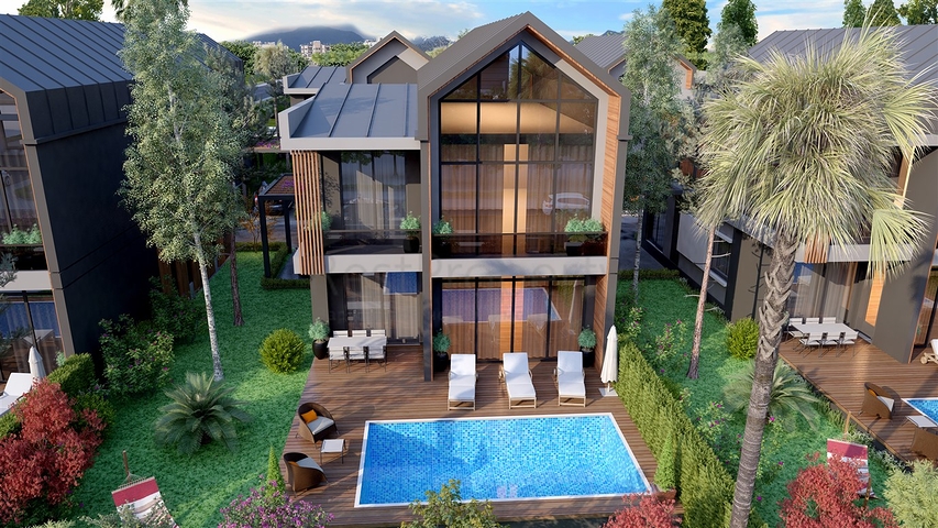 Комплекс вилл планировки 4+1 в районе Дёшемеалты - Анталия