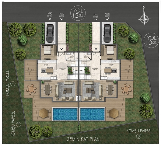 Уютная вилла планировки 4+1 в районе Дошемеалты - Анталия 