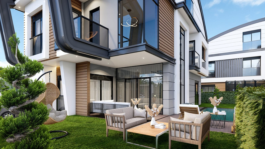 Виллы планировки 4+2 и 6+2 в районе Дошемеалты - Анталия 