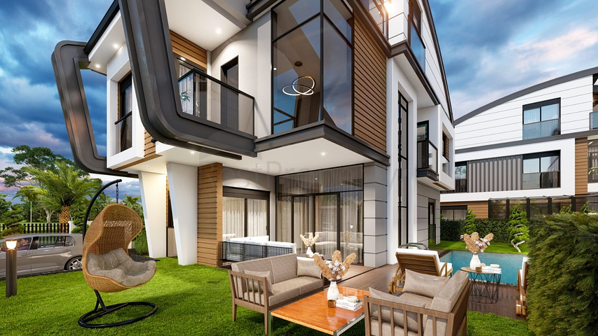 Виллы планировки 4+2 и 6+2 в районе Дошемеалты - Анталия 