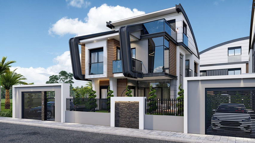 Виллы планировки 4+2 и 6+2 в районе Дошемеалты - Анталия 