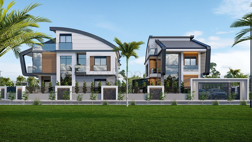 Виллы планировки 4+2 и 6+2 в районе Дошемеалты - Анталия 