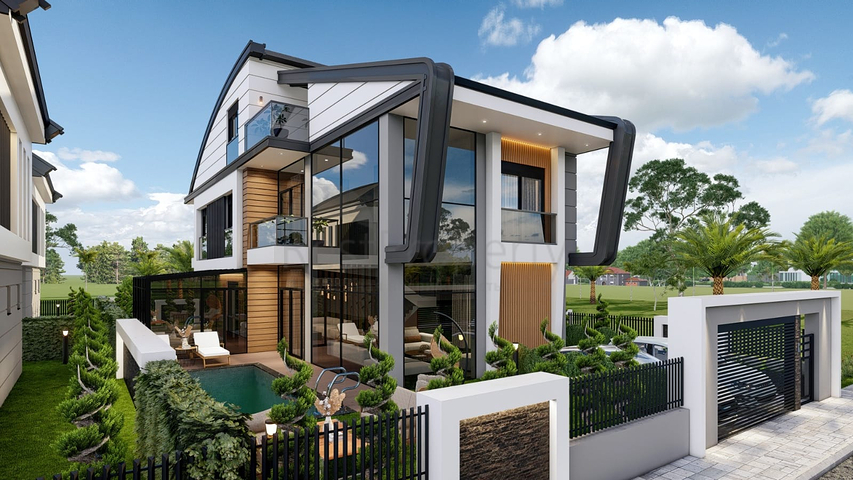 Виллы планировки 4+2 и 6+2 в районе Дошемеалты - Анталия 