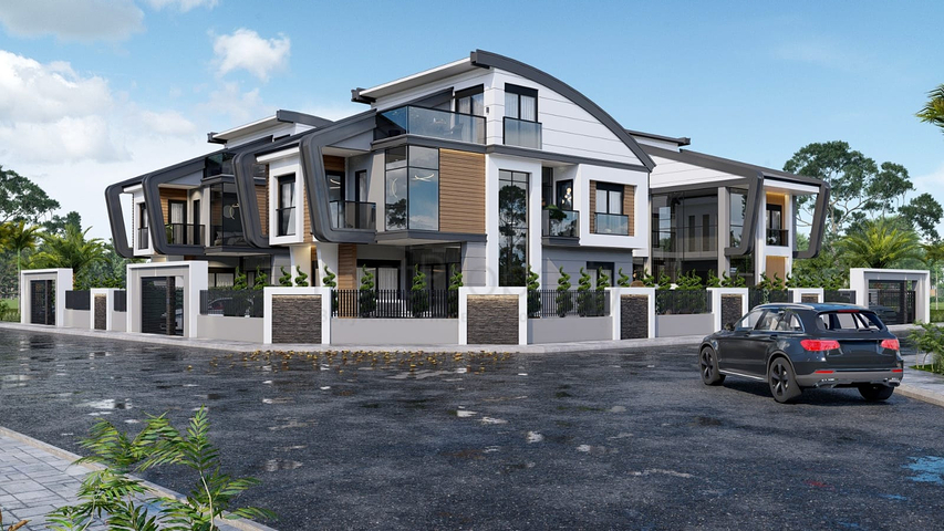 Виллы планировки 4+2 и 6+2 в районе Дошемеалты - Анталия 