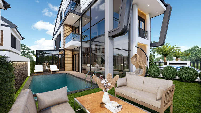 Виллы планировки 4+2 и 6+2 в районе Дошемеалты - Анталия 