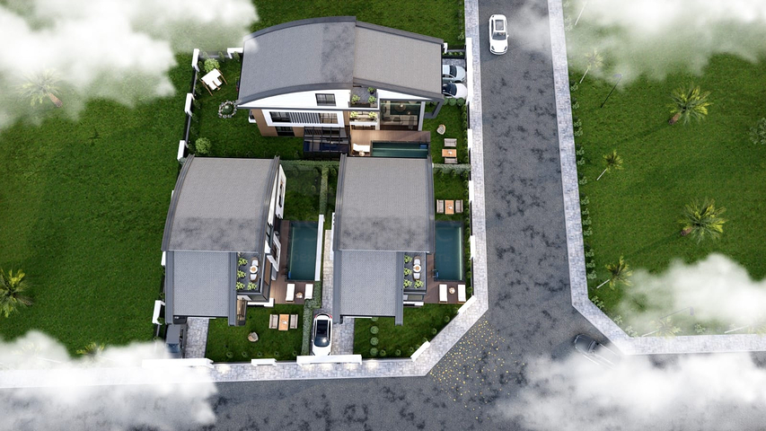 Виллы планировки 4+2 и 6+2 в районе Дошемеалты - Анталия 