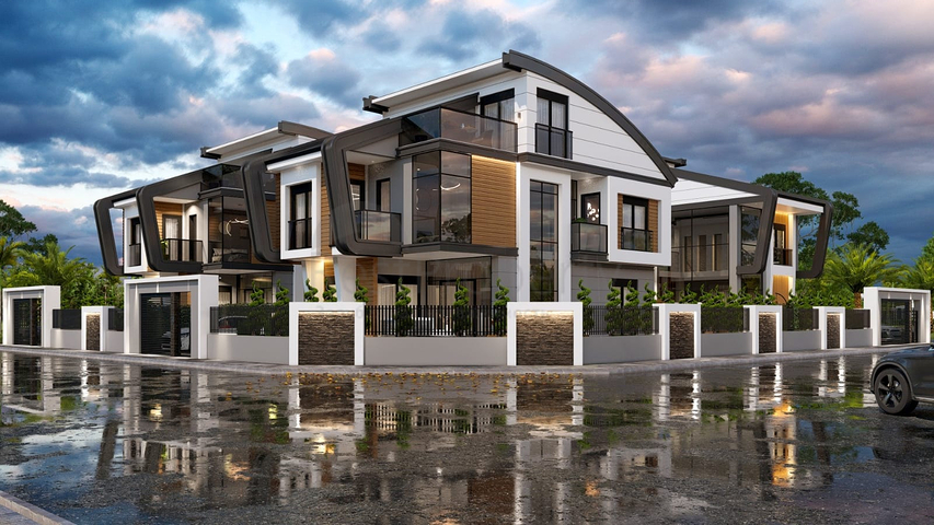 Виллы планировки 4+2 и 6+2 в районе Дошемеалты - Анталия 