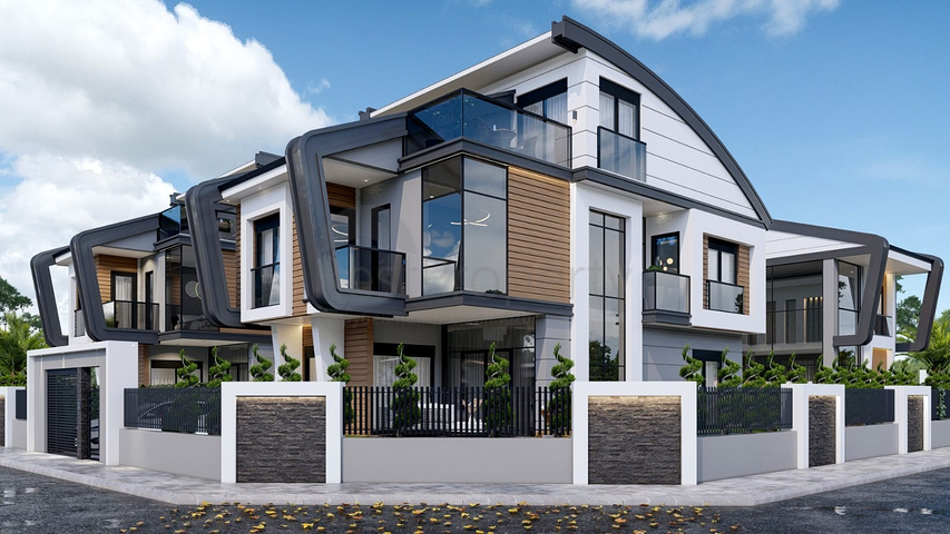 Виллы планировки 4+2 и 6+2 в районе Дошемеалты - Анталия 