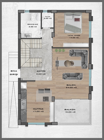 Виллы планировки 4+2 и 6+2 в районе Дошемеалты - Анталия 