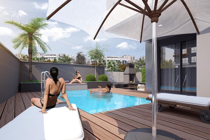 Трехэтажная вилла планировки 5+1 в районе Дошемеалты - Анталия 