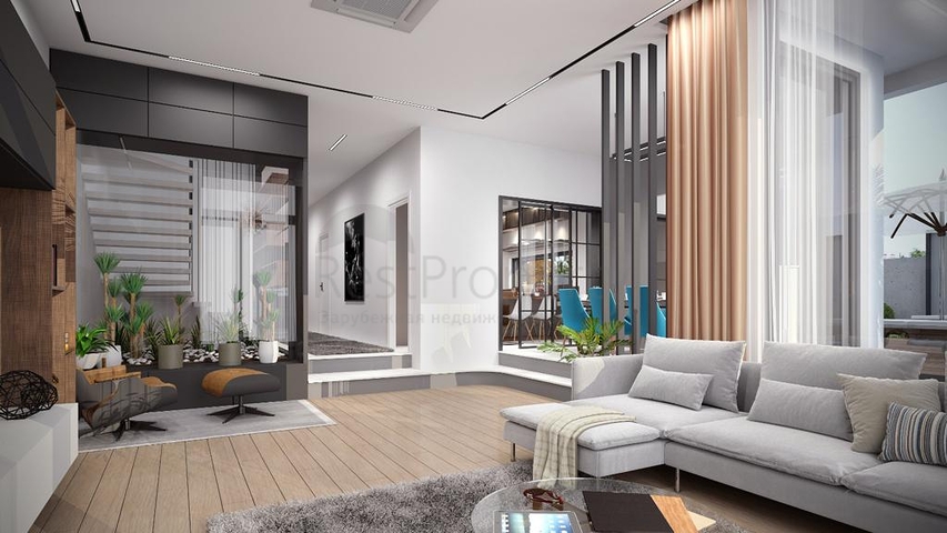 Трехэтажная вилла планировки 5+1 в районе Дошемеалты - Анталия 