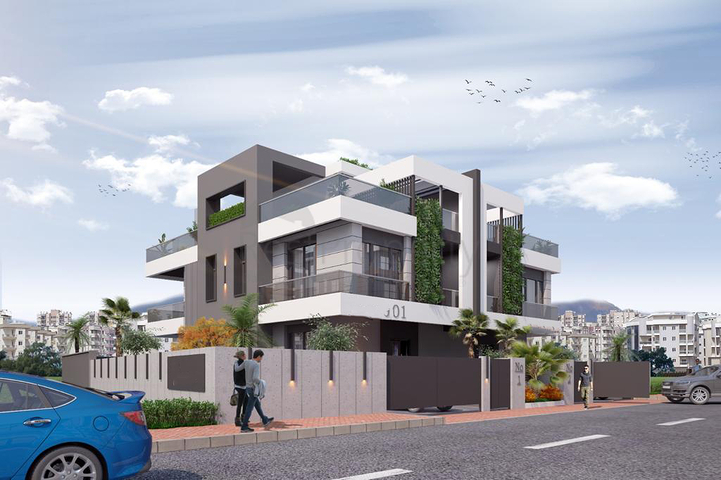 Трехэтажная вилла планировки 5+1 в районе Дошемеалты - Анталия 