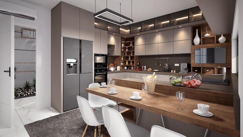 Трехэтажная вилла планировки 5+1 в районе Дошемеалты - Анталия 