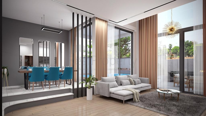 Трехэтажная вилла планировки 5+1 в районе Дошемеалты - Анталия 