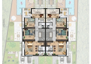 Трехэтажная вилла планировки 5+1 в районе Дошемеалты - Анталия 