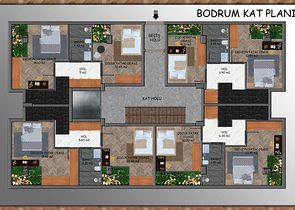 Квартиры планировки 2+1 и 3+1 в микрорайоне Ешильбахче - Анталья