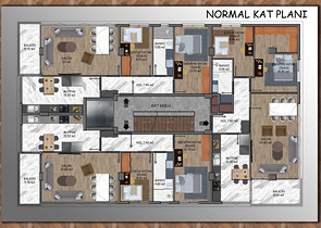 Квартиры планировки 2+1 и 3+1 в микрорайоне Ешильбахче - Анталья