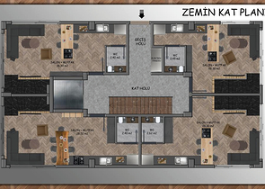 Квартиры планировки 2+1 и 3+1 в микрорайоне Ешильбахче - Анталья