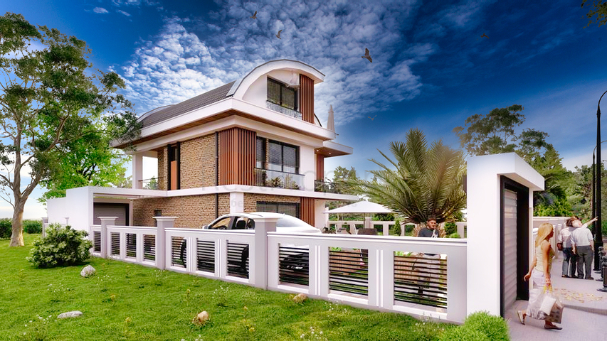 Вилла планировки 4+1 в 800 метрах от моря в районе Белек 