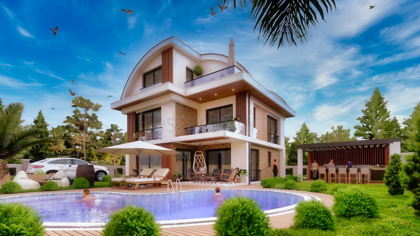 Вилла планировки 4+1 в 800 метрах от моря в районе Белек 