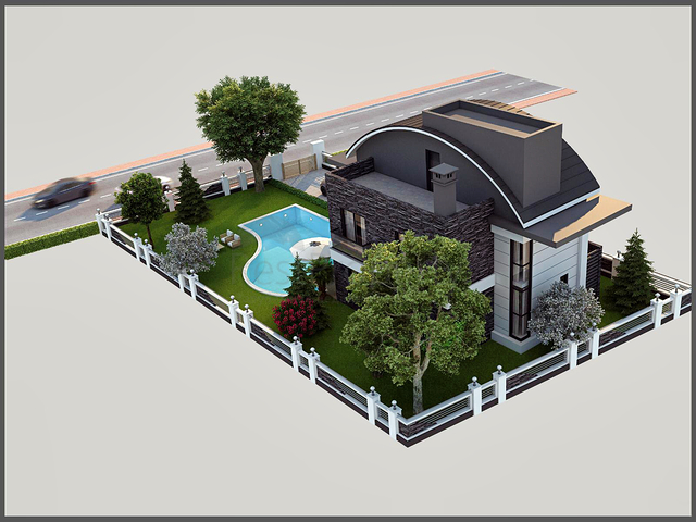 Вилла с бассейном планировки 5+1 в районе Белек - Анталия