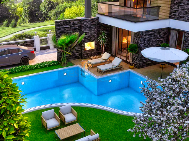 Вилла с бассейном планировки 5+1 в районе Белек - Анталия