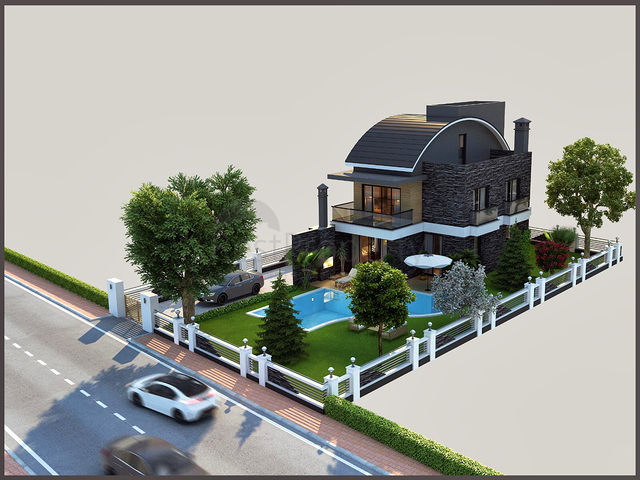 Вилла с бассейном планировки 5+1 в районе Белек - Анталия