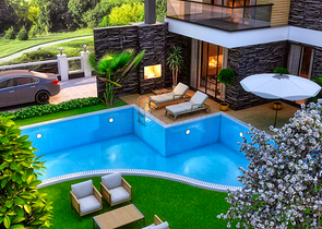 Вилла с бассейном планировки 5+1 в районе Белек - Анталия