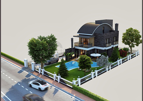 Вилла с бассейном планировки 5+1 в районе Белек - Анталия