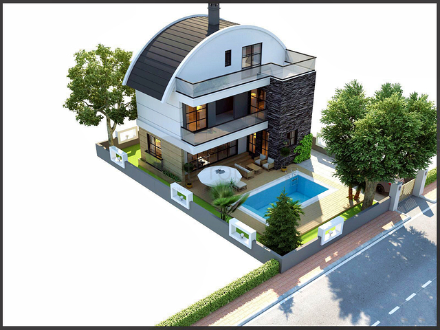 Трёхэтажная вилла планировкой 3+1 в районе Белек