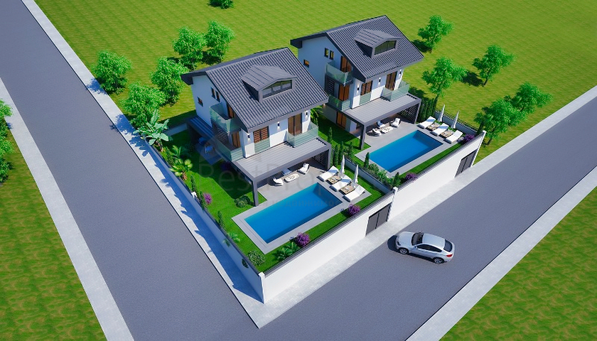 Вилла 3+1 в районе Фетхие