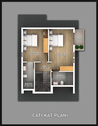 Вилла 3+1 в районе Фетхие
