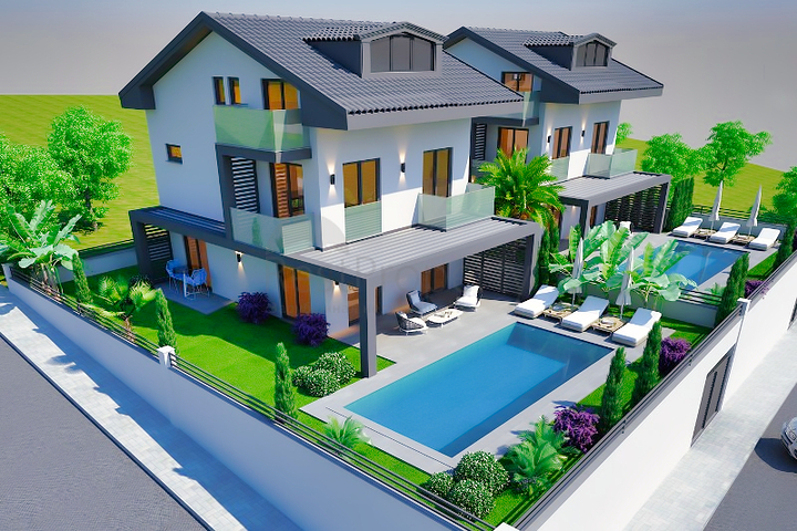 Вилла 3+1 в районе Фетхие