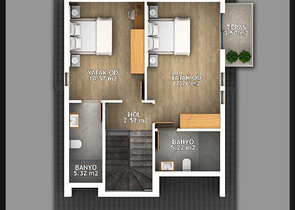 Вилла 3+1 в районе Фетхие