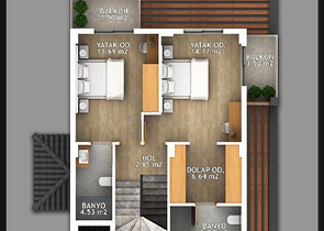 Вилла 3+1 в районе Фетхие