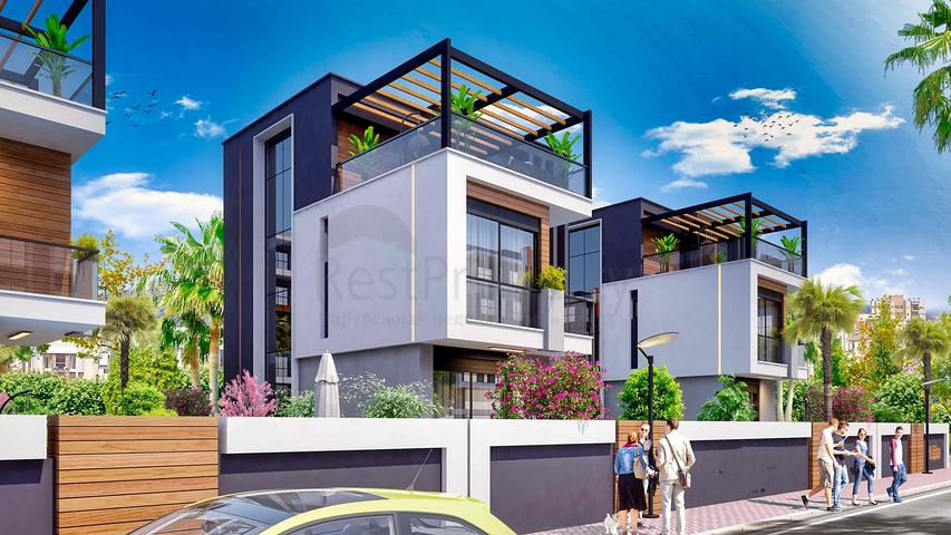 Виллы в комплексе , планировки 4+1 в районе Дошемеалты - Анталия 