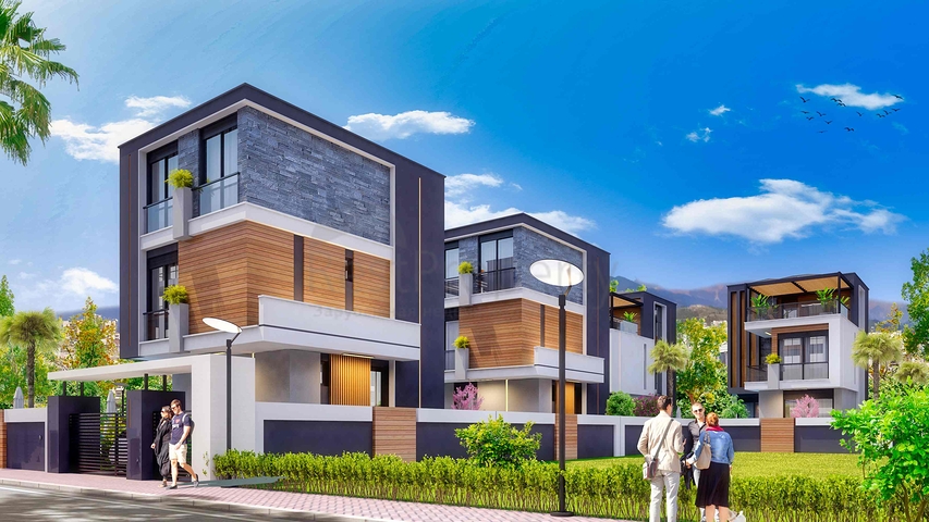 Виллы в комплексе , планировки 4+1 в районе Дошемеалты - Анталия 