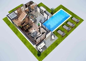 Виллы в комплексе , планировки 4+1 в районе Дошемеалты - Анталия 