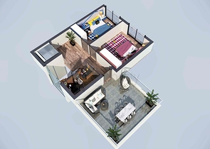 Виллы в комплексе , планировки 4+1 в районе Дошемеалты - Анталия 