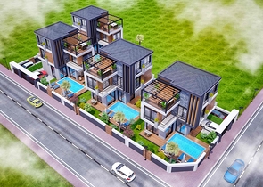 Виллы в комплексе , планировки 4+1 в районе Дошемеалты - Анталия 