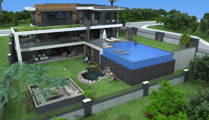 Новая вилла планировки 4+1 в районе Фетхие 