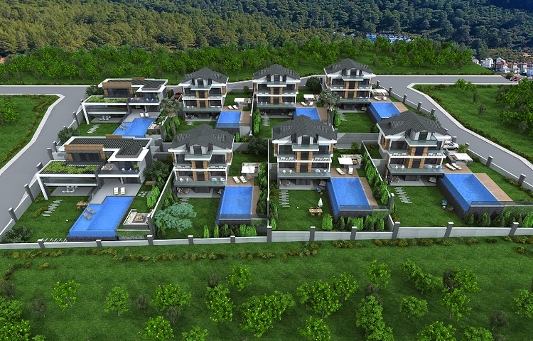 Новая вилла планировки 4+1 в районе Фетхие 