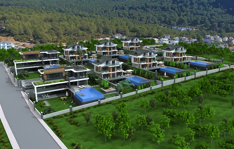 Новая вилла планировки 4+1 в районе Фетхие 