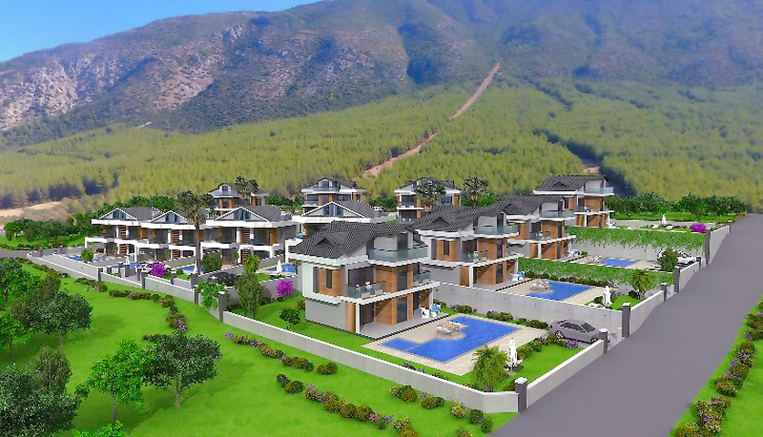 Просторная вилла планировки 4+1 в районе Фетхие 