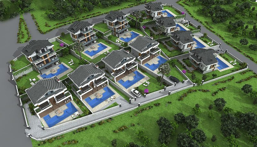 Просторная вилла планировки 4+1 в районе Фетхие 