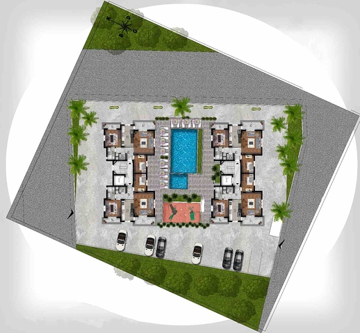 Квартира с бассейном планировки 2+1 в районе Кепез - Анталия