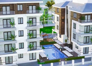 Квартира с бассейном планировки 2+1 в районе Кепез - Анталия