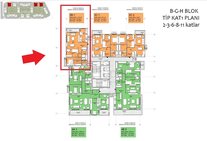Квартиры планировки 2+1 в районе Кепез - Анталия