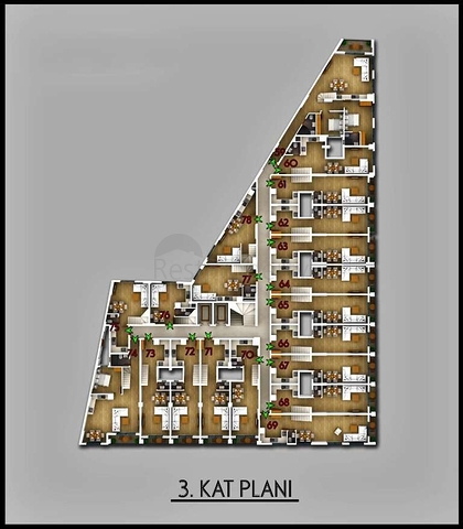 Квартира  планировки 2+1 в районе Фетхие - Анталия 