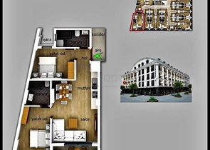 Квартира  планировки 2+1 в районе Фетхие - Анталия 